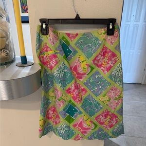 Lilly Pulitzer Vibrant Patchwork A-Line Skirt
